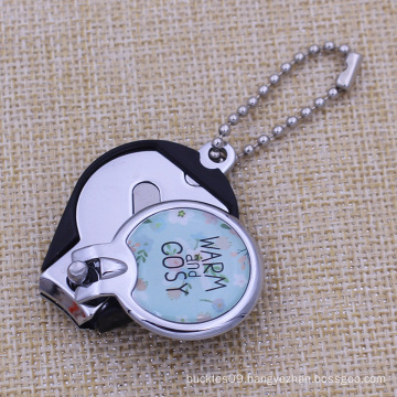 Custom Epoxy Dome Logo Kids Nail Clipper with Ballchain